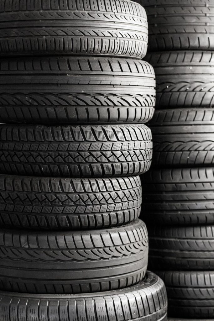 rubber tires made with various carbon black grades